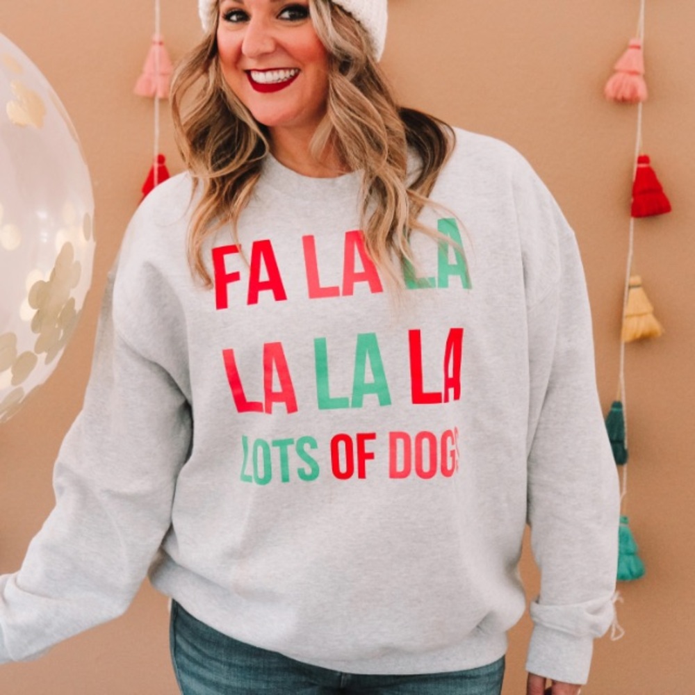 Christmas Holiday Sweatshirt. Lots of Dogs
